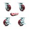 Service Caster 5 Inch Poly on Aluminum Swivel Caster Set with Roller Bearings 2 Brakes SCC SCC-30CS520-PAR-2-TLB-2 - alternate 3